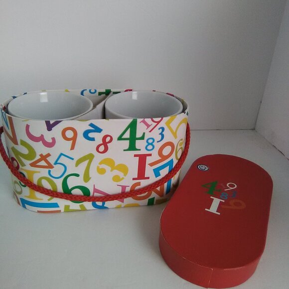 Paper Products Design Digits Coffee Cup Mugs Set . NWOT - Picture 2 of 9